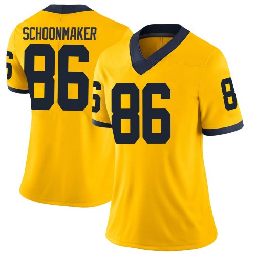 Luke Schoonmaker Michigan Wolverines Women's NCAA #86 Maize Limited Brand Jordan College Stitched Football Jersey IAT7554NK